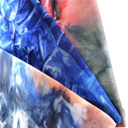 China 100% polyester mesh tie dyed Manufactory