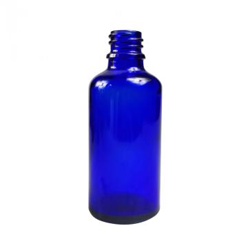 Garrafa de vidro essencial de 50 ml azul