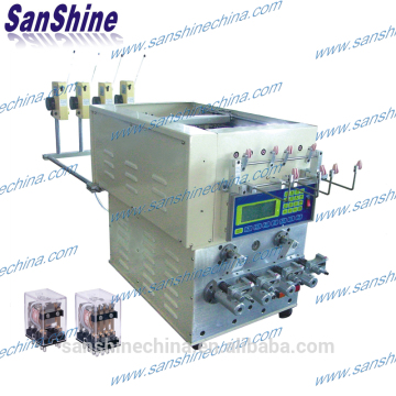 Four spindles automatic fine wire laminated transformer coil winding machine wire twister