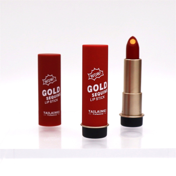 12 warna label privat matte lipstik dengan payet emas - bercahaya, melembabkan, tahan lama