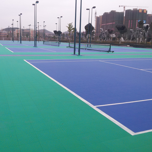 Blau und grün gemischte Tennisplatzschule Flooring School verwenden