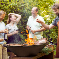 Parrillas de barbacoa de madera de acero de acero al aire libre