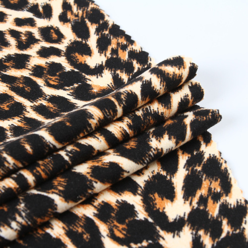 Jersey de punto doble con estampado de leopardo Tejido DTY