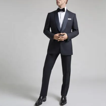 Slim Fit Business Suit with Evening Shawl Lapel