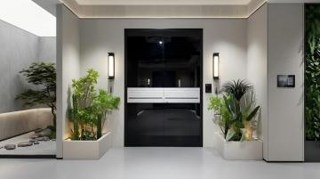 Glossy Black Metal Front Door High Security