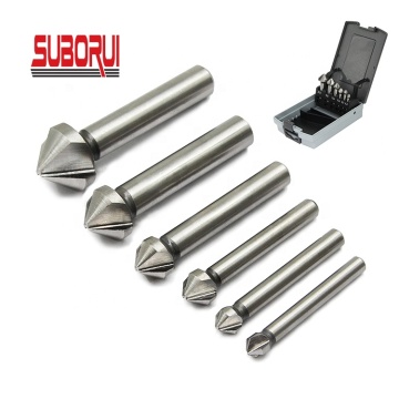 90 degrés 3 flûtes HSS Edge Chanfrein CounterSink Drill Tool Bit Set Din335C