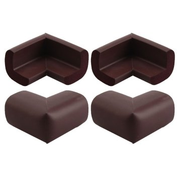 4pcs Baby Kid Safety Guard Table Corner Cushion-Desk Table Cover Cushion Protector-Safe For Child Browm Color