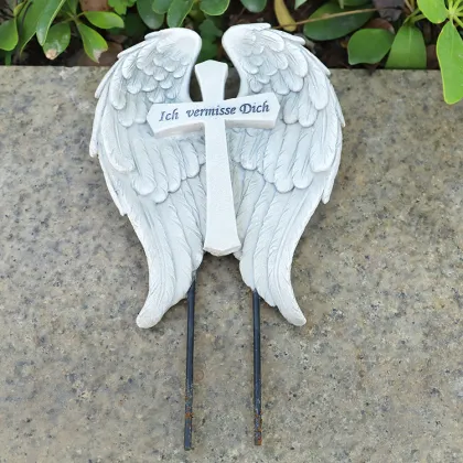 Waterproof Cemetery Angel Wings with Spikes for Garden Decorations and Memorials