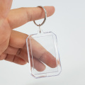 Porte-clé en plastique acrylique transparent carré porte-clé