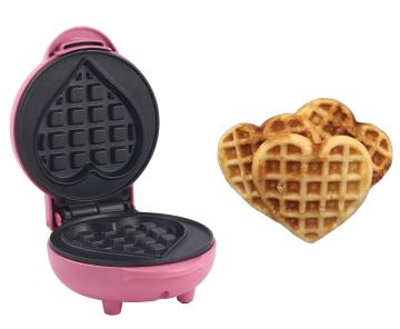 7 Days Delivery: Custom Pink Heart-Shaped Mini Waffle Makers