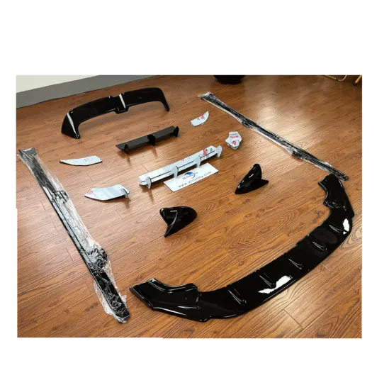 Car CS Style Front Bumper Splitter Lip V2 Rear Diffuser Spoiler for VW Golf MK7/MK7.5 GTI R/R-line 2014-2019