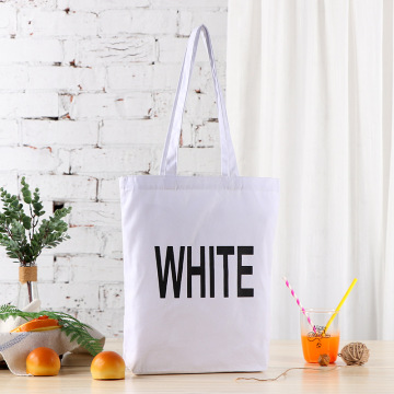 White pink black large cotton canvas bags