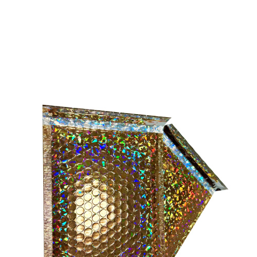 Yellow plastic padded bubble mailers Holographic Bubble Bag