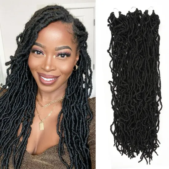 Wholesale Afro Synthetic Soft Locs 36 Inch Faux Locs Crochet Hair Distressed Crochet Faux Locs For Black Women Boho Colored