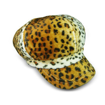 Ladies' Fashionable Newsboy Hat, Leopard Printed Fabric, Suitable for Winter