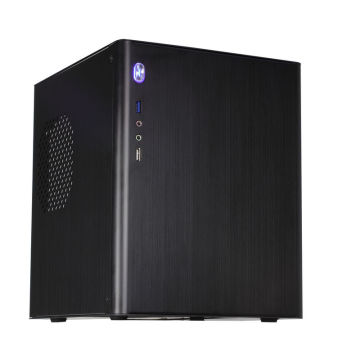 Vertical Black Micro Atx Cases Dust Free , Mini Itx Aluminum Case