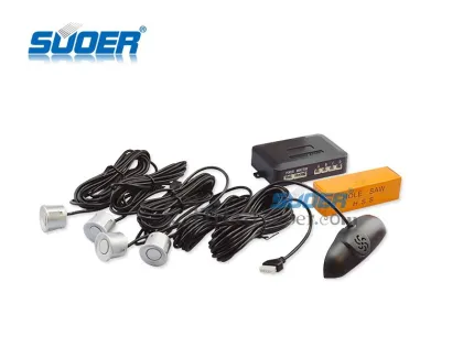 Suoer Car Reversing Aid Good Quality Car Parking Sensor Silver Color Car Parking System with Voice Prompt