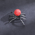 Cherry Quartz 16MM Ball Antique Silver Spider Pendant (47x40mm) for DIY Making Jewelry