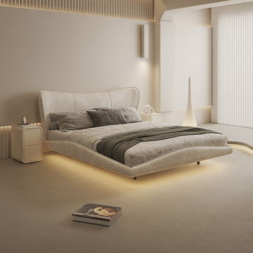 Suspended Fabric Soft Bed: Modern Cream Style Master Bedroom Wedding Bed