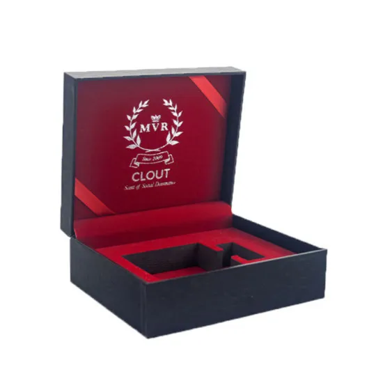 Silver Stamping Cosmetic Perfume Black Gift Box