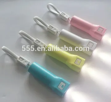 Advertising wallet power bank promotion LED torch built-in cable 2600mah