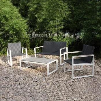 Outdoor Swimming Pool Furniture Set: Wicker and Teak Garden Collection