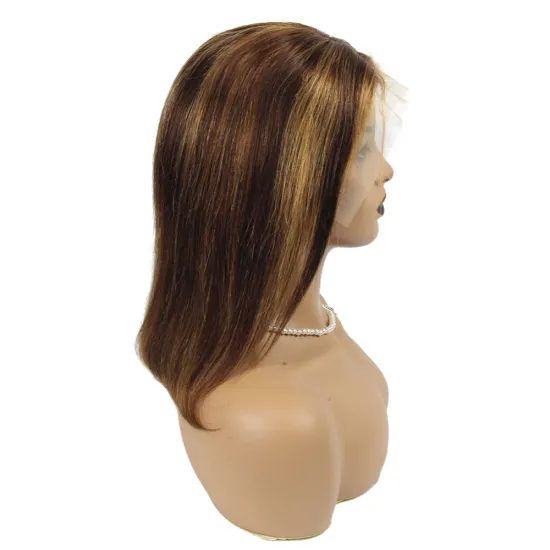 150% Density Short Bob Wig,Brazilian Hair Piano Color Straight,Highlight Lace Front Short Bob Wigs Human Hair for Black Women