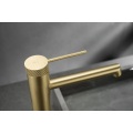 Tall deck mounted brass mixer tap bathroom sink long brushed gold bathroom faucet