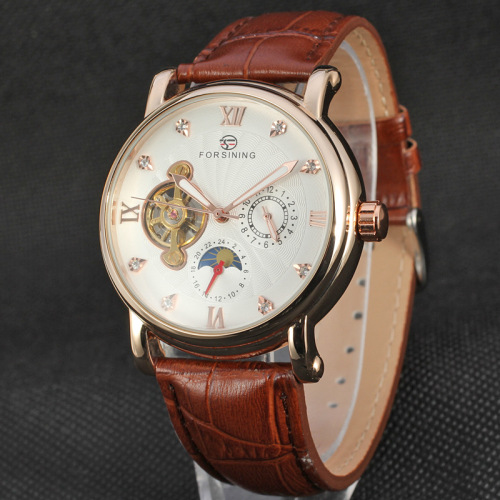2017 fashion design high quality automatic movement mechanical Wrist men skeleton watch
