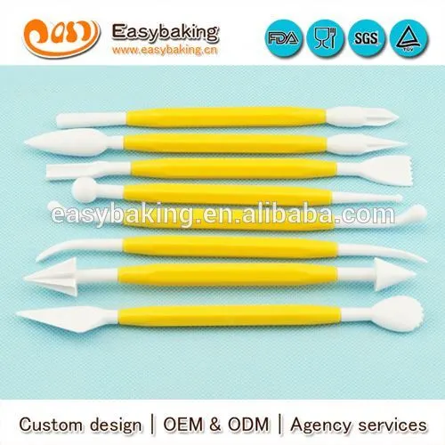 8 pieces food grade plastic fondant modelling tool set