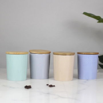 Ceramic Food Storage Jar with Wooden Lid for Tea, Coffee, Spices, and More