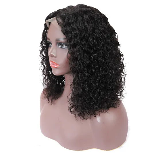 Cheap Human Hair Lace Closure Front Bob Wig Free Sample Orders Available 1b Natural Color Indian Hair Wig Kinky Curly Short Bob