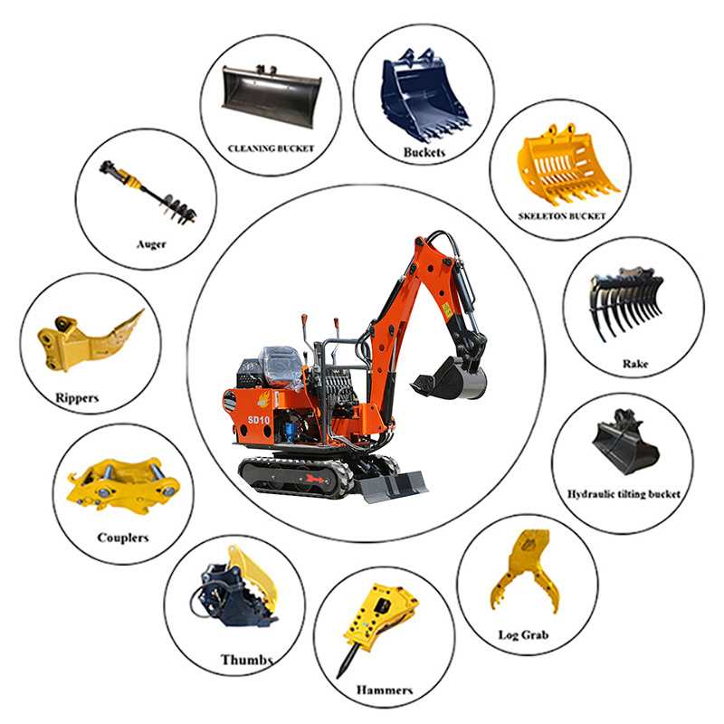 0,8T Mini excavadora multifuncional 0.8ton