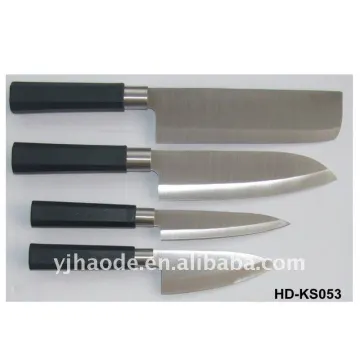 4pcs kitchen knife set with plastic handle