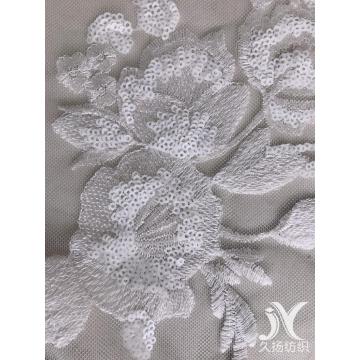 White Floral Mesh Embroidery