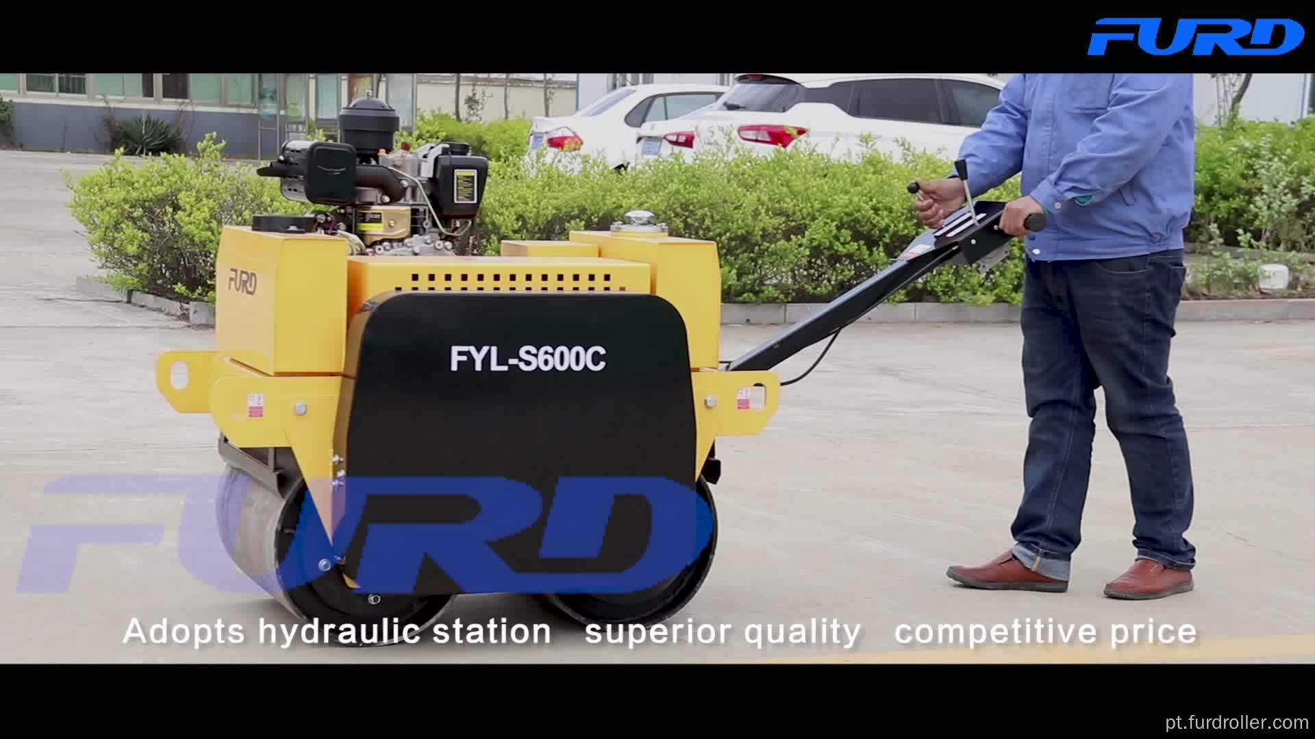 Compactador vibratório de rolo com cilindro duplo para bebê diesel (FYL-S600C)