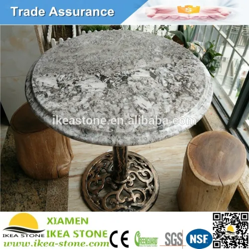 Bianco Antico Custom Round Granite Top Dining Tables, High Quality