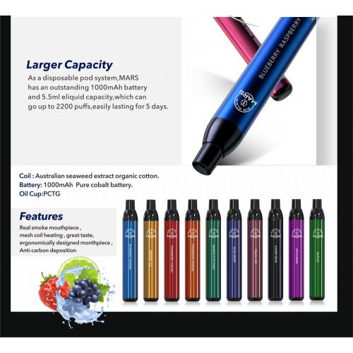 Bulk Spearmint 2500puffs pen tube vape