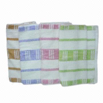 Face towel, made of 100% cotton, yarn dyed jacquard design with border edges, 50 x 90cm