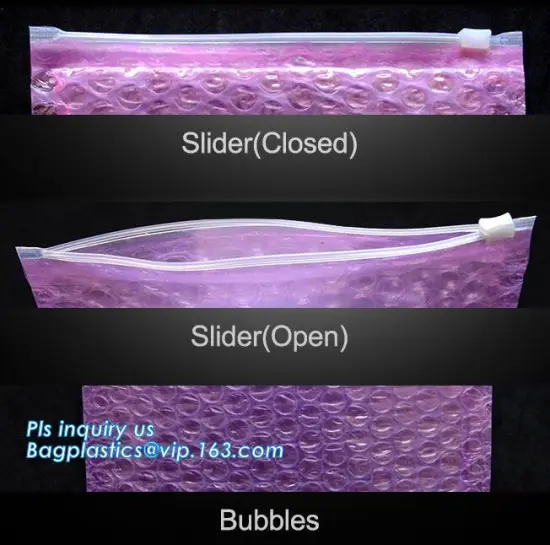 Customized Slider bubble bag, custom Bubble ziplock packaing bag, Customized With custom Slider bubble bag, Bubble ziplock packa