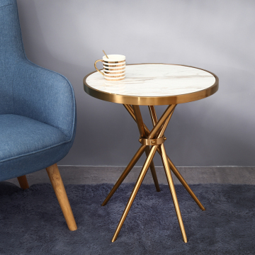 Modern Triangle Stainless Steel Round Coffee Table