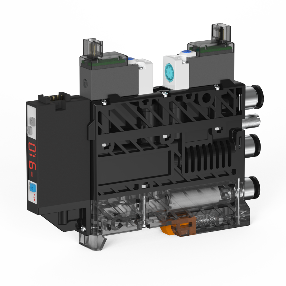 Monolithic integrated vacuum pump unit