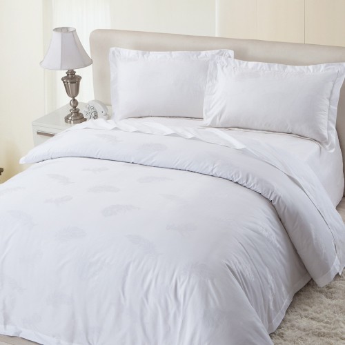 Feather flower design bed cover hotel linen