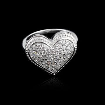 925 sterling silver jewelry classic love heart silver ring