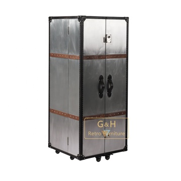 Luxury Metal Mirror Home Bar Cabinet