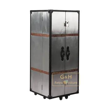 Luxury Metal Mirror Home Bar Cabinet