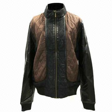 Men's Military Jackets, Made of Polyester, Quilted and PU