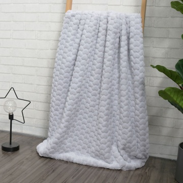 Elegante reversible geprägte Herzkaninchen -Faux -Fell -Wurfdecke für Wohnzimmer