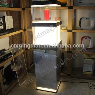 Big shape LED magnetic levitation wine bottle display rack, acrylic glowing promotional floating display stand