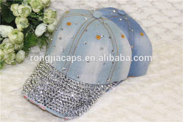 0918037 Girl Rhinestone hat Denim Hat Rhinestone Wholesale Caps